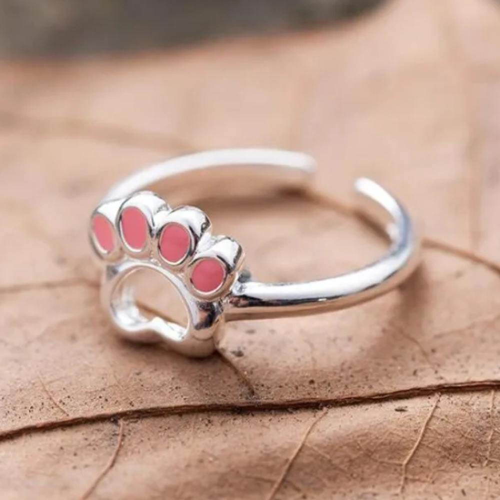 Bague Patte de Chien Rose