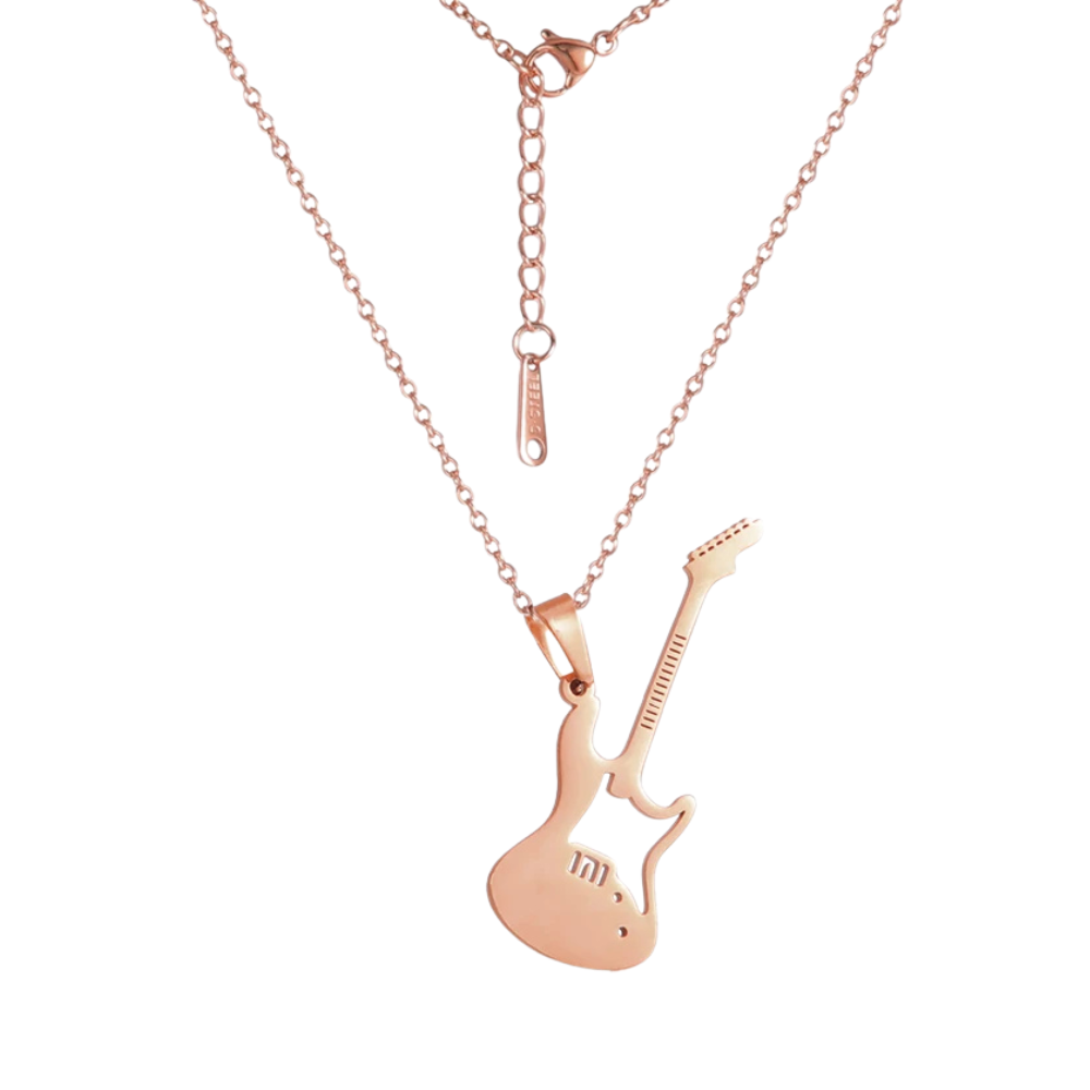 Collier Guitare Femme rose