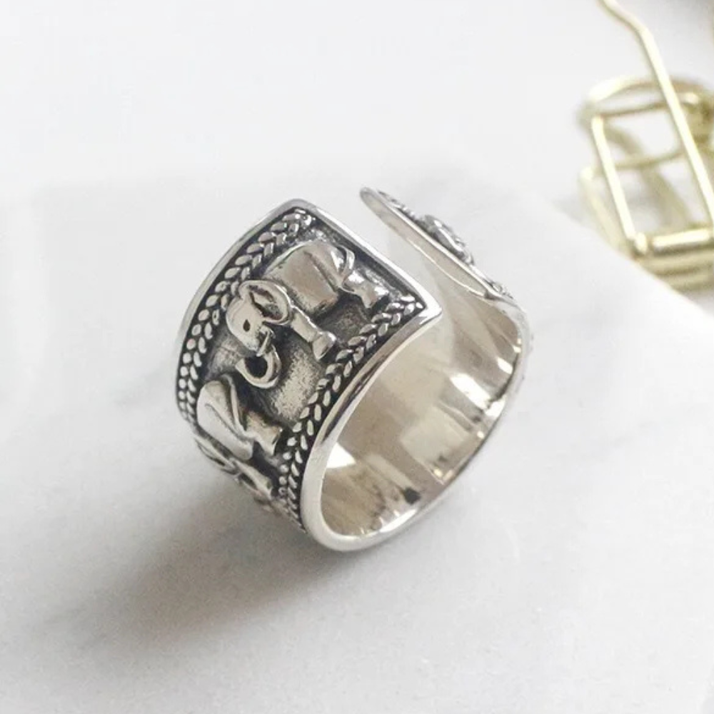 Bague Éléphant Homme acier