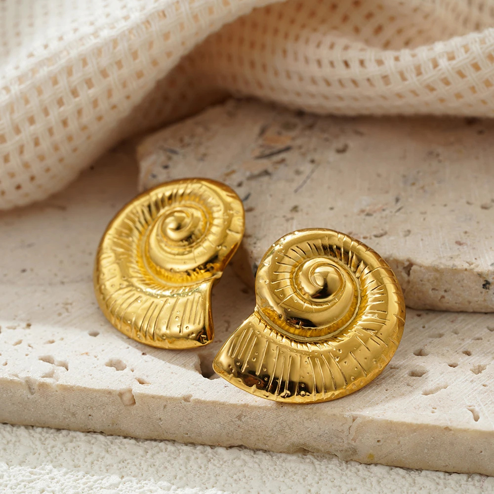 Boucles d'Oreilles Coquillage Or forme