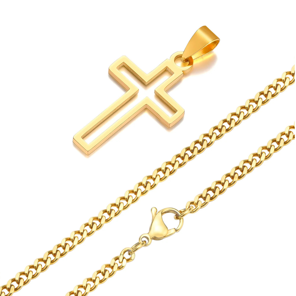 Collier Croix pendentif chaine longue