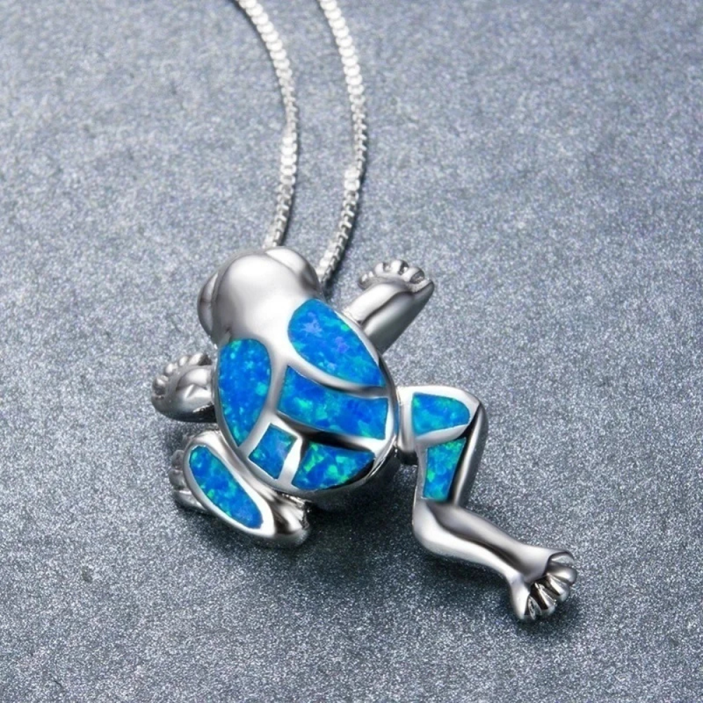 Collier Grenouille Bleue argent