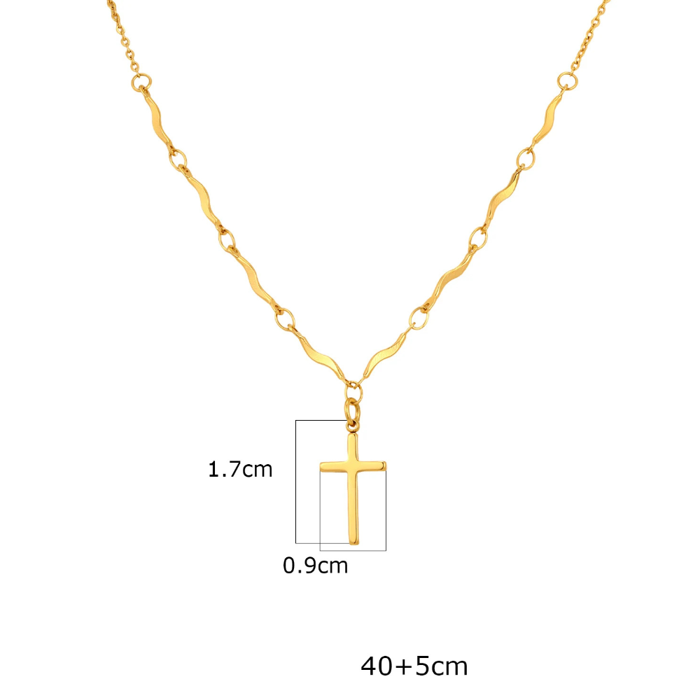 Collier Croix Dorée Simple Femme or