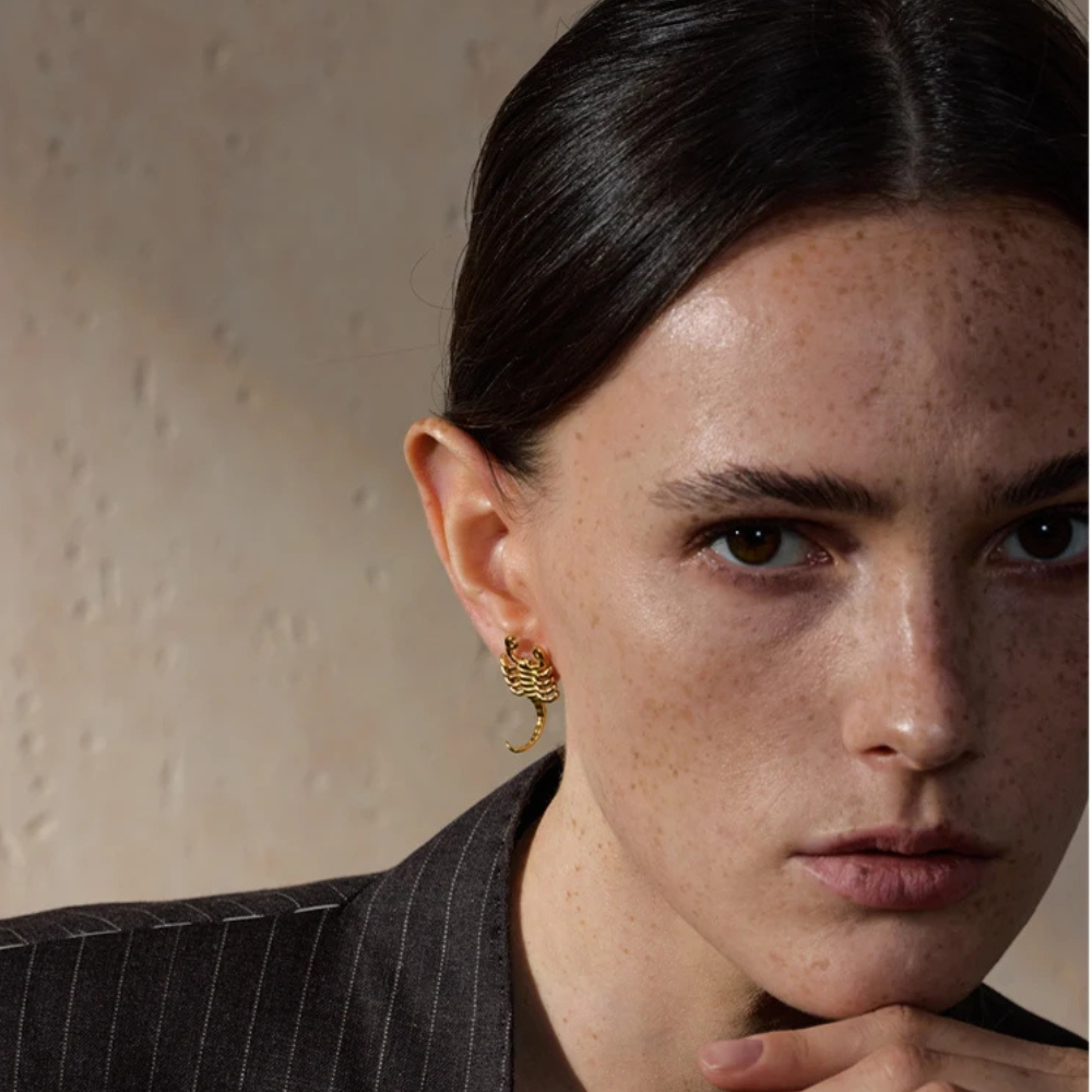 Boucles d'Oreilles Scorpion Femme doré