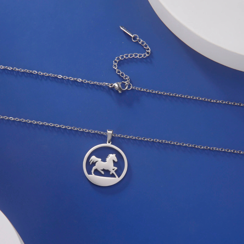 Collier pendentif Cheval argent
