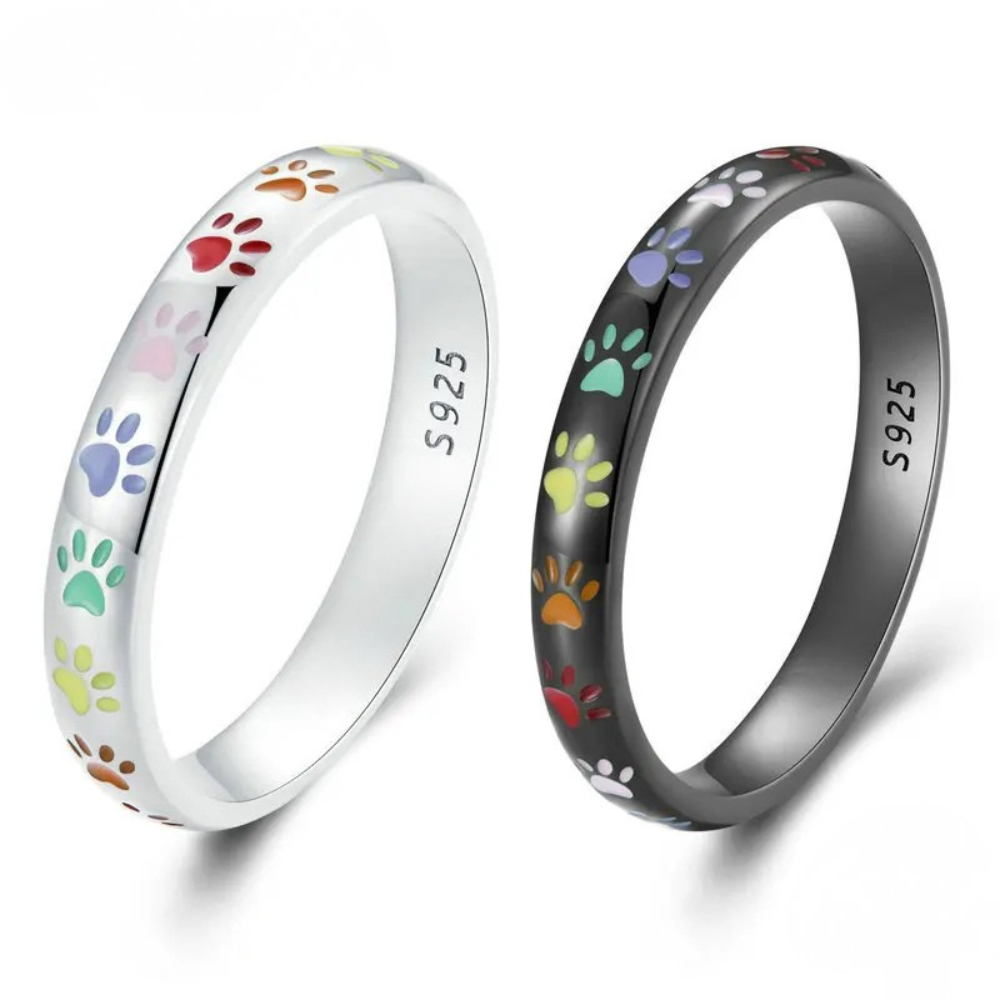 Bague Patte de Chien Couleurs argent