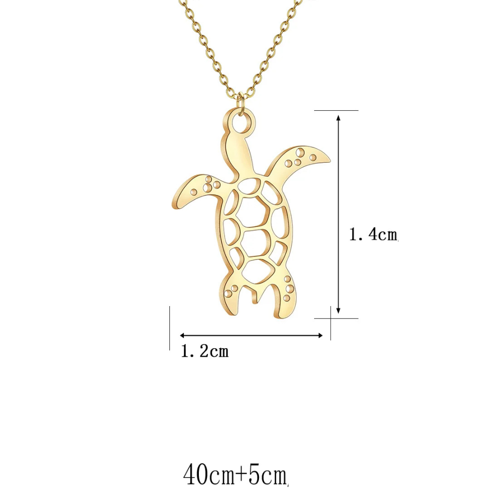 Collier Pendentif Tortue doré