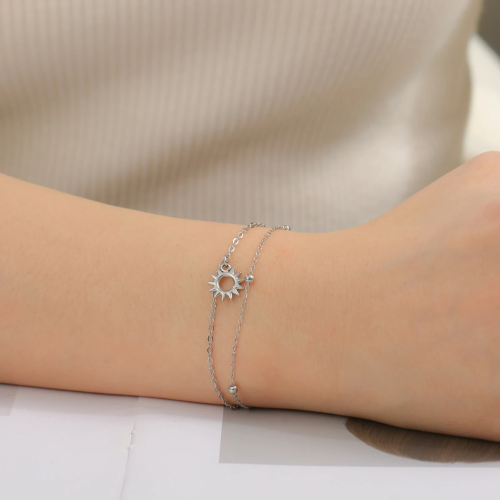 Bracelet Soleil Acier Inoxydable argenté