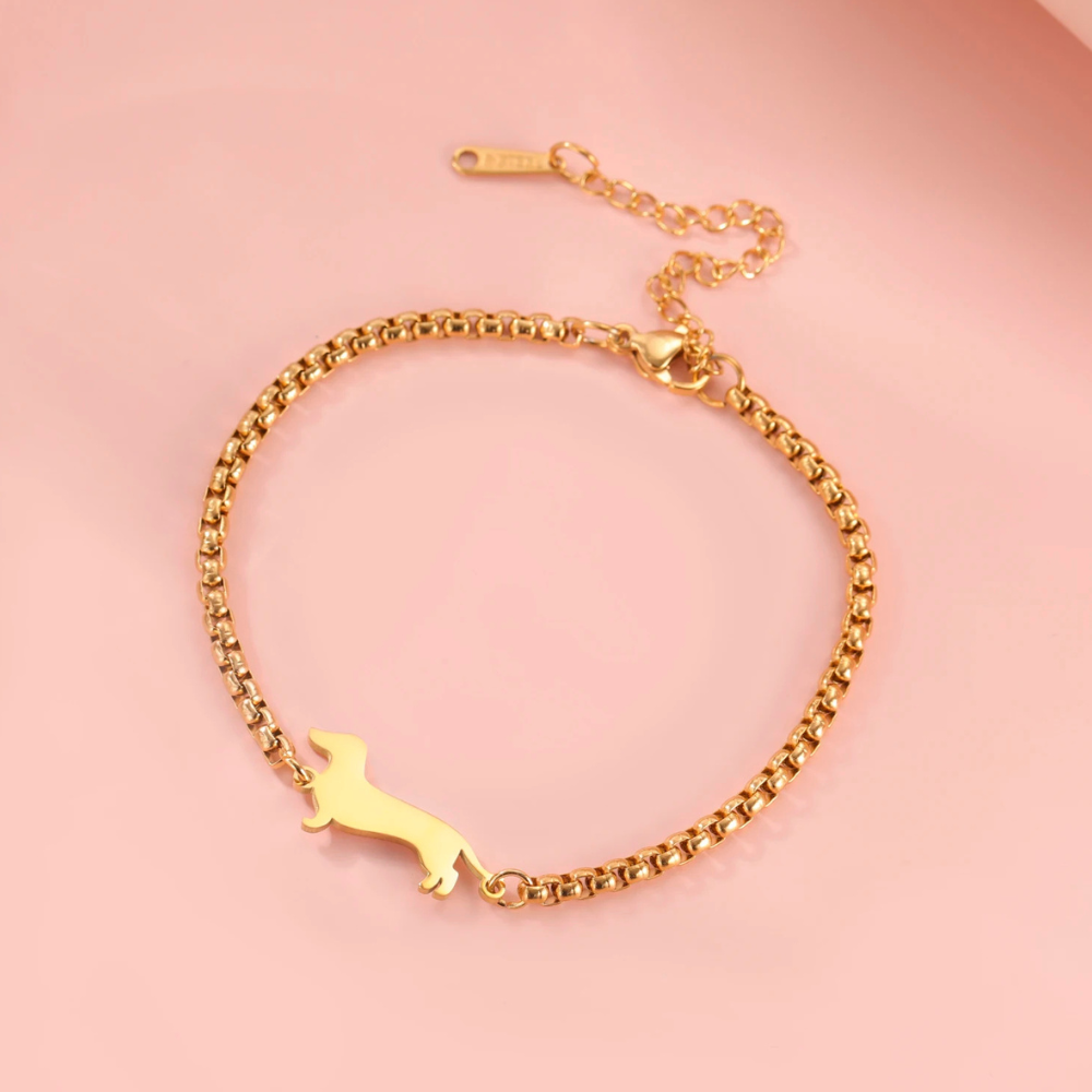 Bracelet Teckel Femme doré