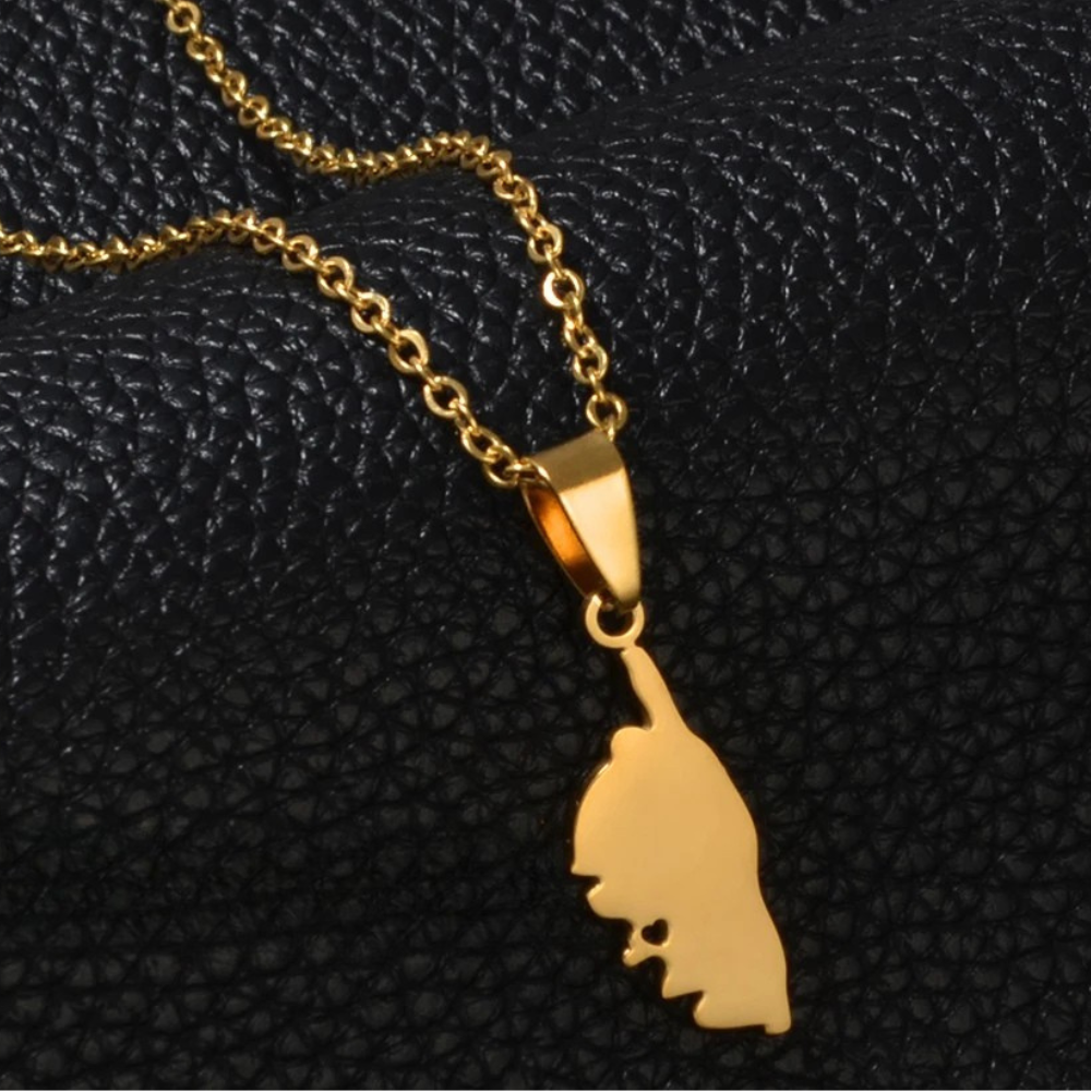 Pendentif Corse Femme Acier Inoxydable or