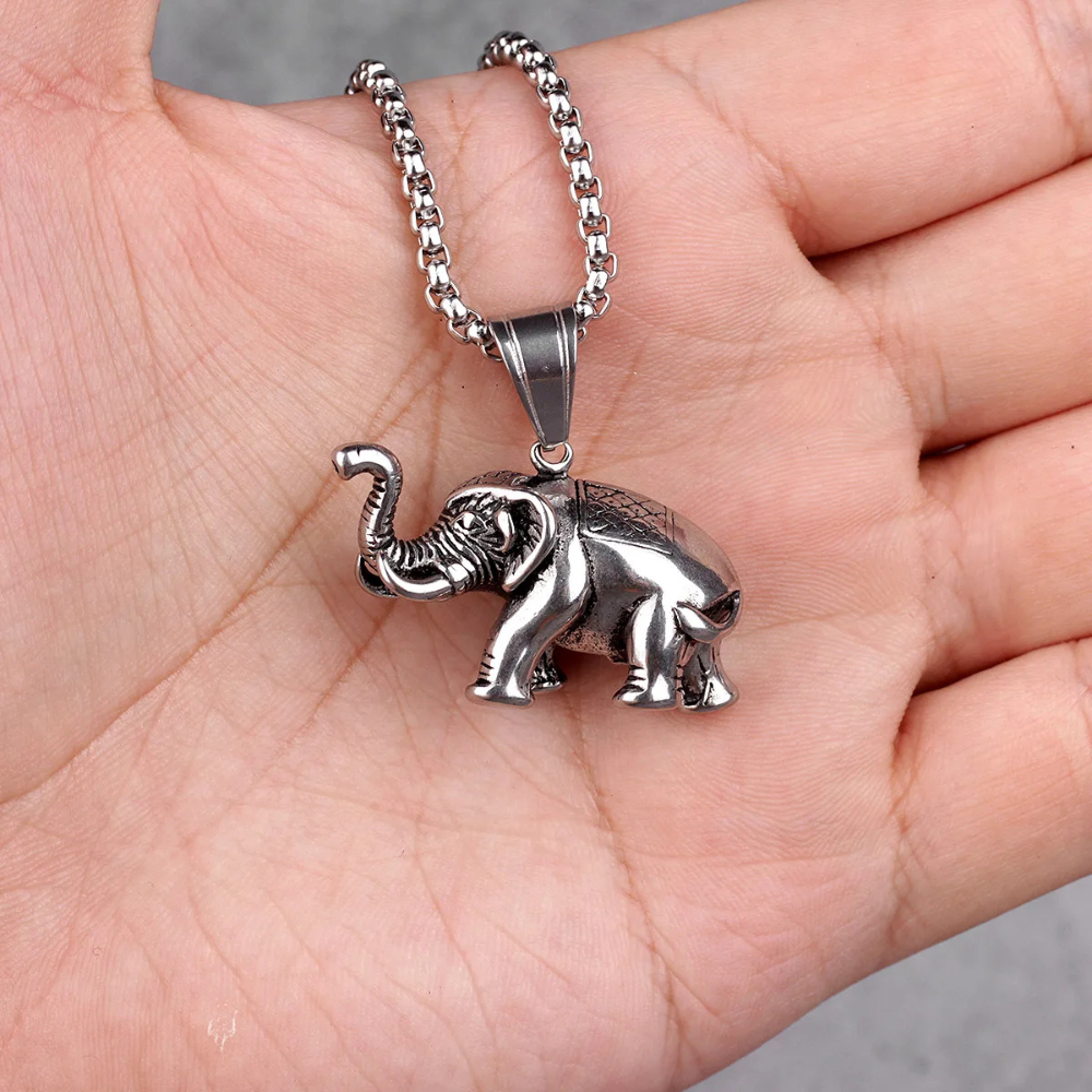 Collier pendentif Éléphant argent