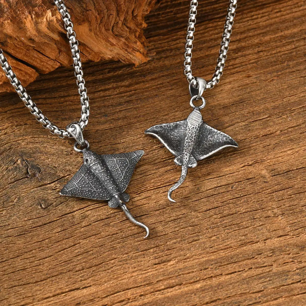 Collier Pendentif Raie Manta homme