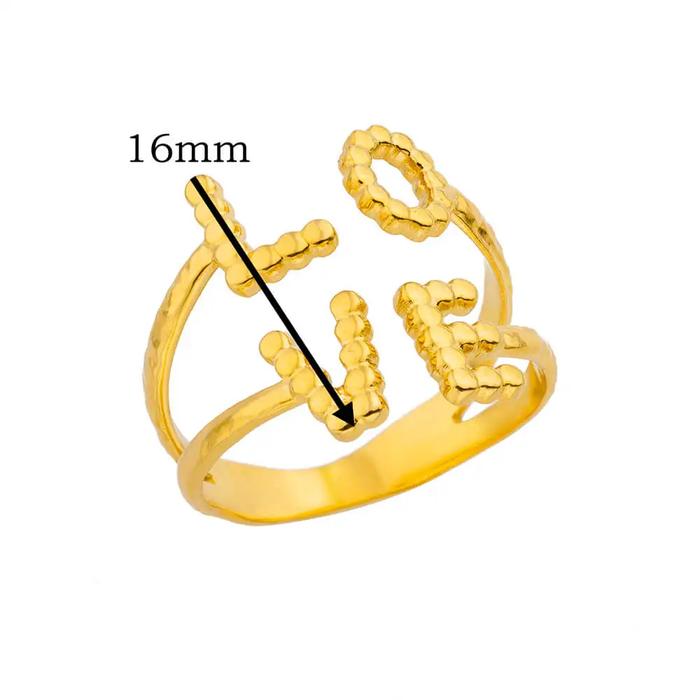 Bague Love Lettre ajustable
