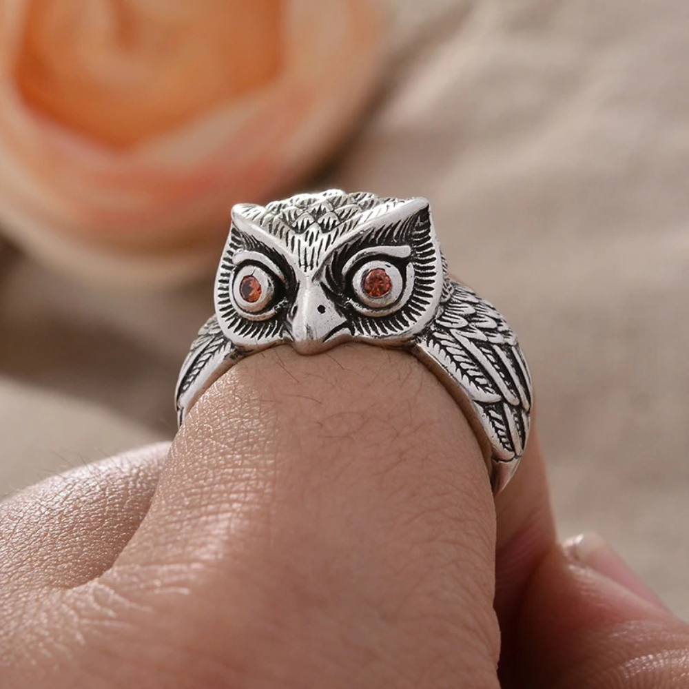 Bague Anneau Hibou argent