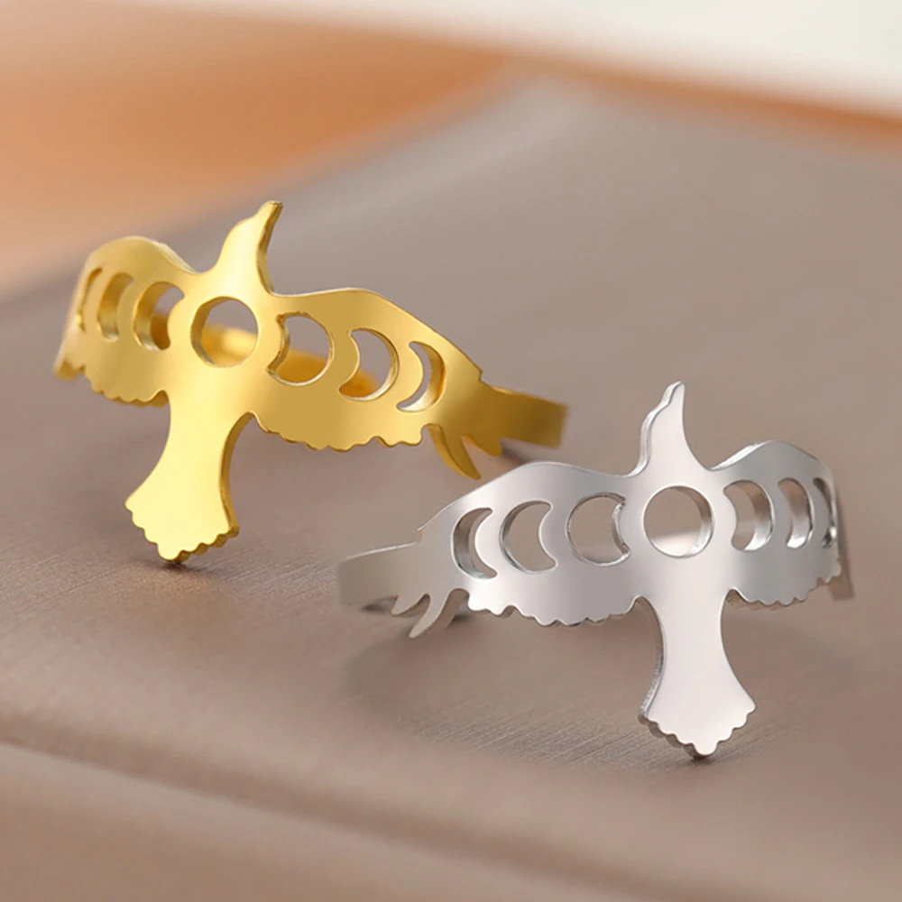 Bague Aigle Lune or