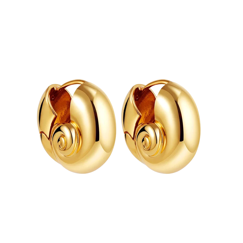 Boucles d'Oreilles Escargot Doré