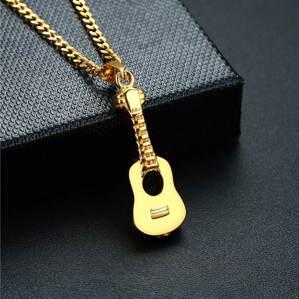 Collier Guitare Homme doré