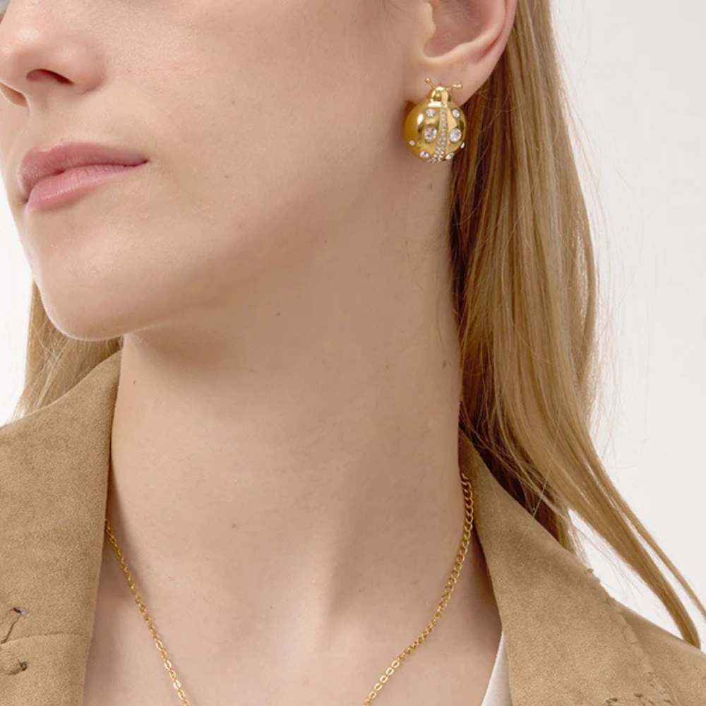 Boucles d'Oreilles Coccinelle Femme or