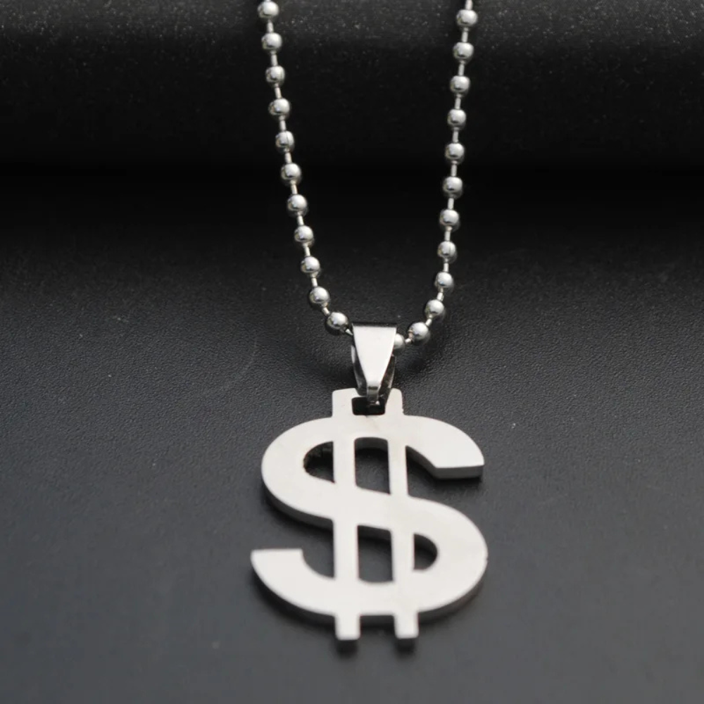 Collier Dollar acier homme