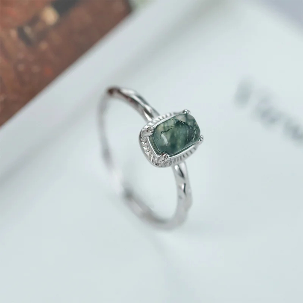 Bague Argent Femme Verte