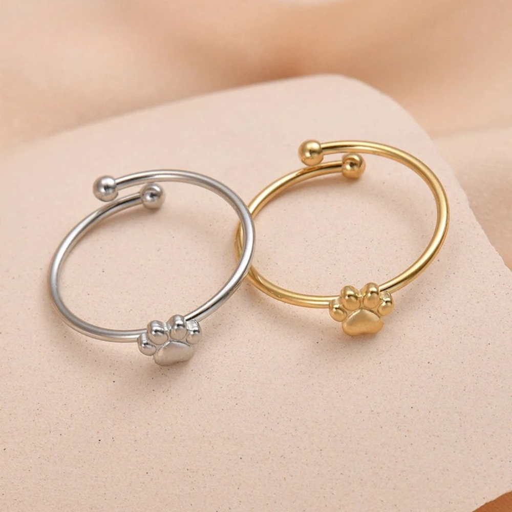 Bague Fine Patte de Chien acier inox