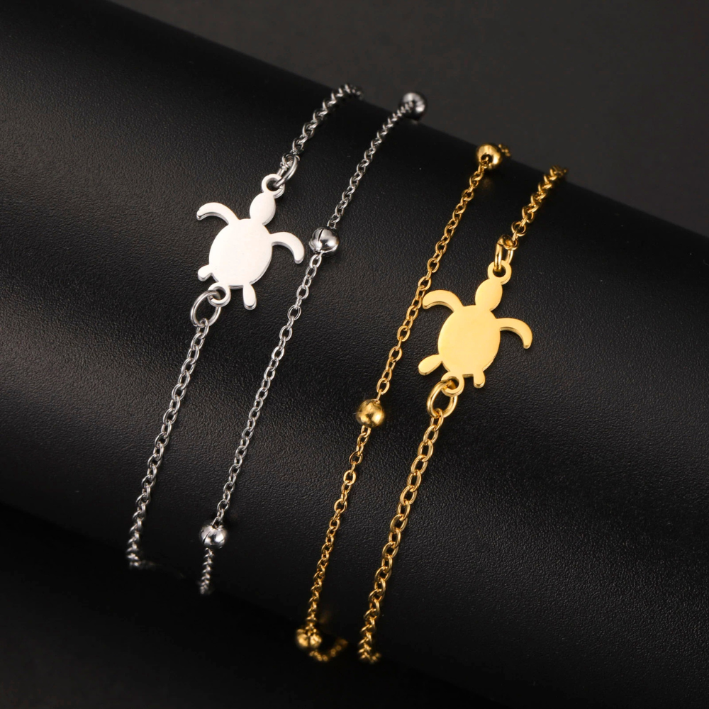 Bracelet Tortue Acier Doré inoxydable