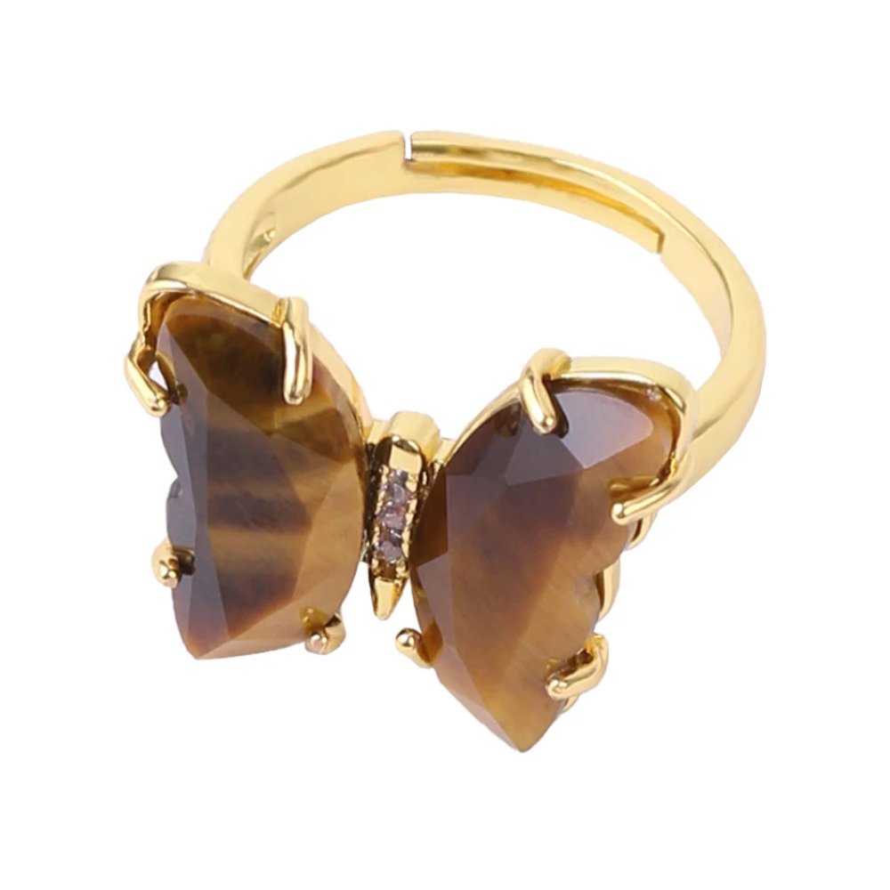 Bague Papillon Pierre Marron