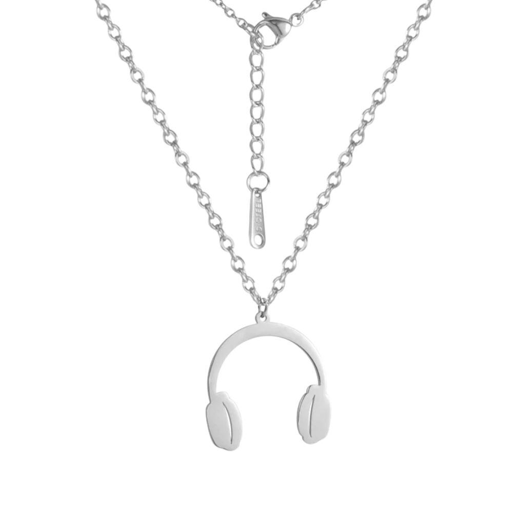 Collier Casque de Musique argent