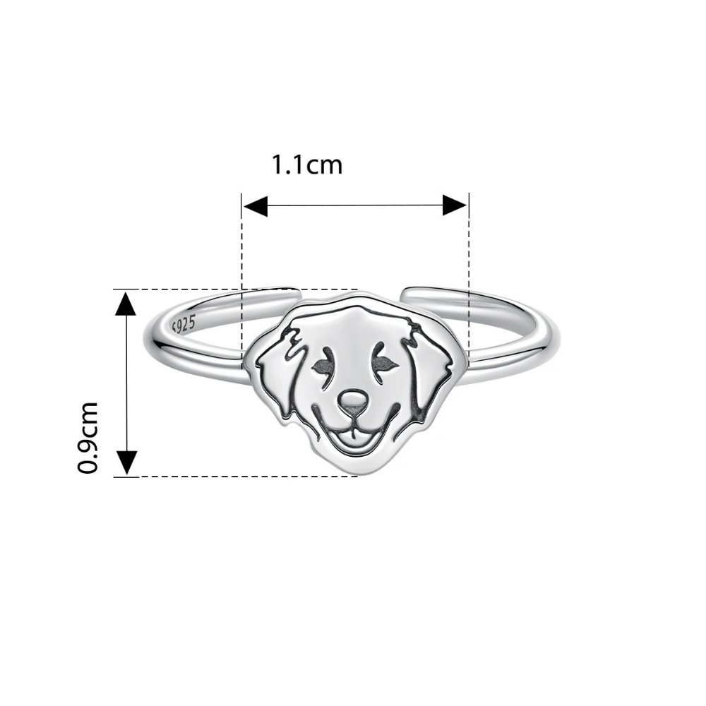 Bague Golden Retriever dessin
