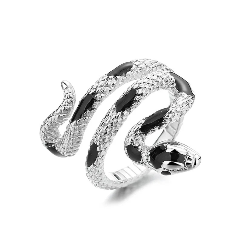 Bague Serpent Pierres noire