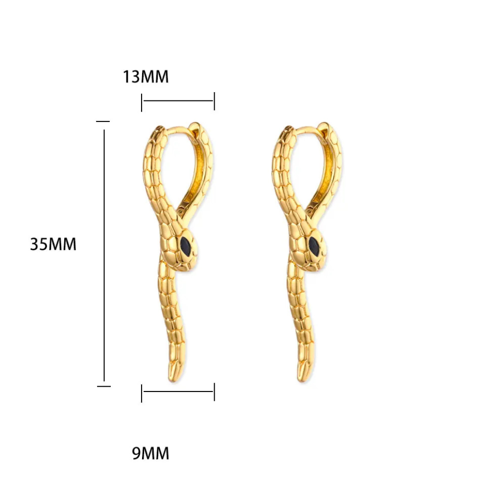 Boucles d'Oreilles Serpent Design doré