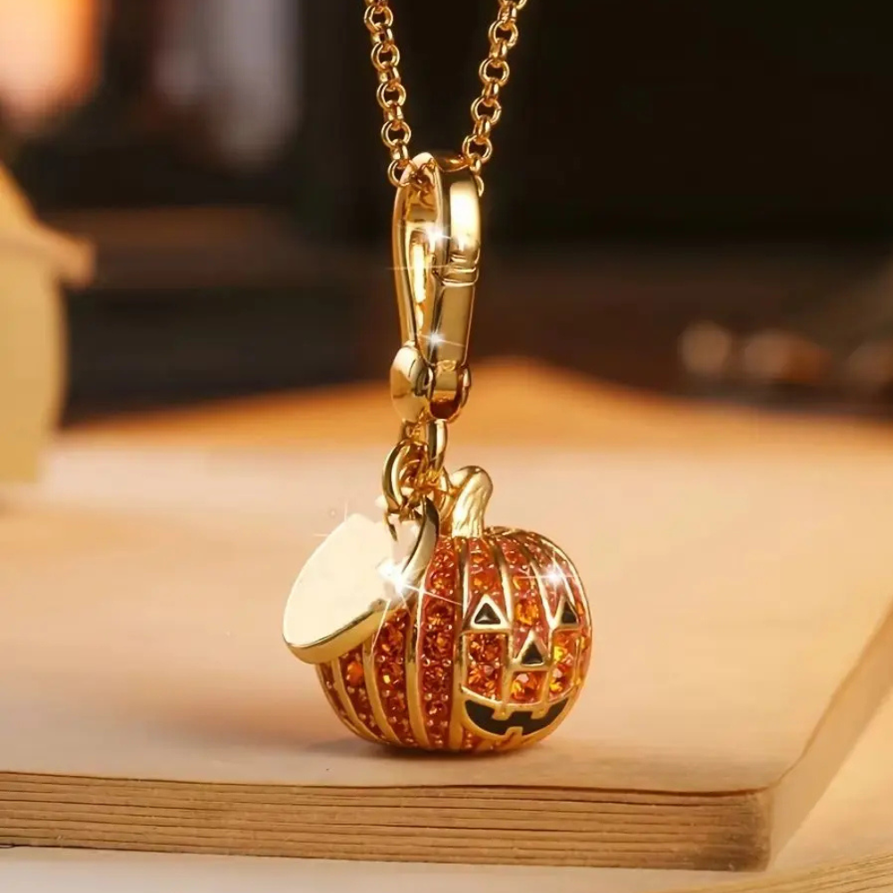 Collier Pendentif Citrouille Halloween orange
