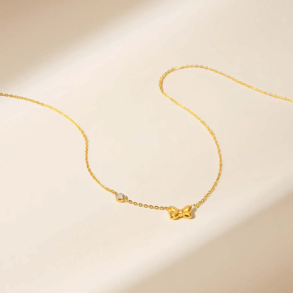Collier Petit Noeud doré