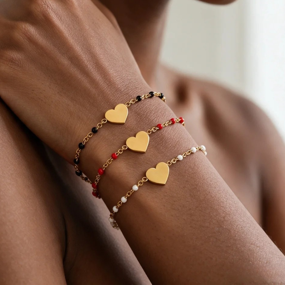 Bracelet Cœur Perles couleur