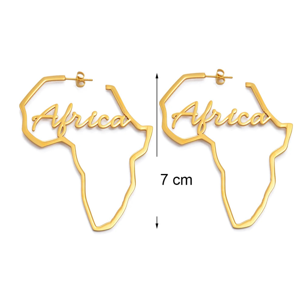 Boucles d'Oreilles Africa doré