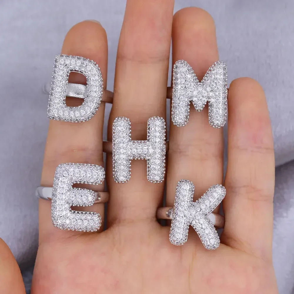 Bague Lettre Bubble strass