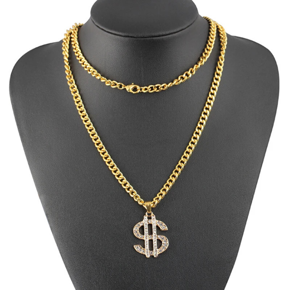 Collier en or Thug Life Dollars rap