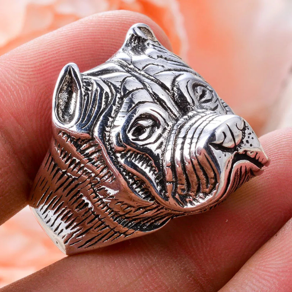 Bague Tête de Pittbull homme