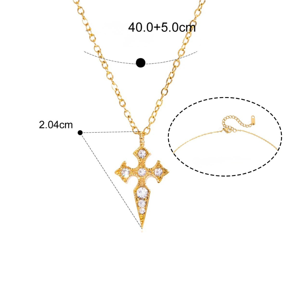 Collier Croix Pointue Femme pendentif