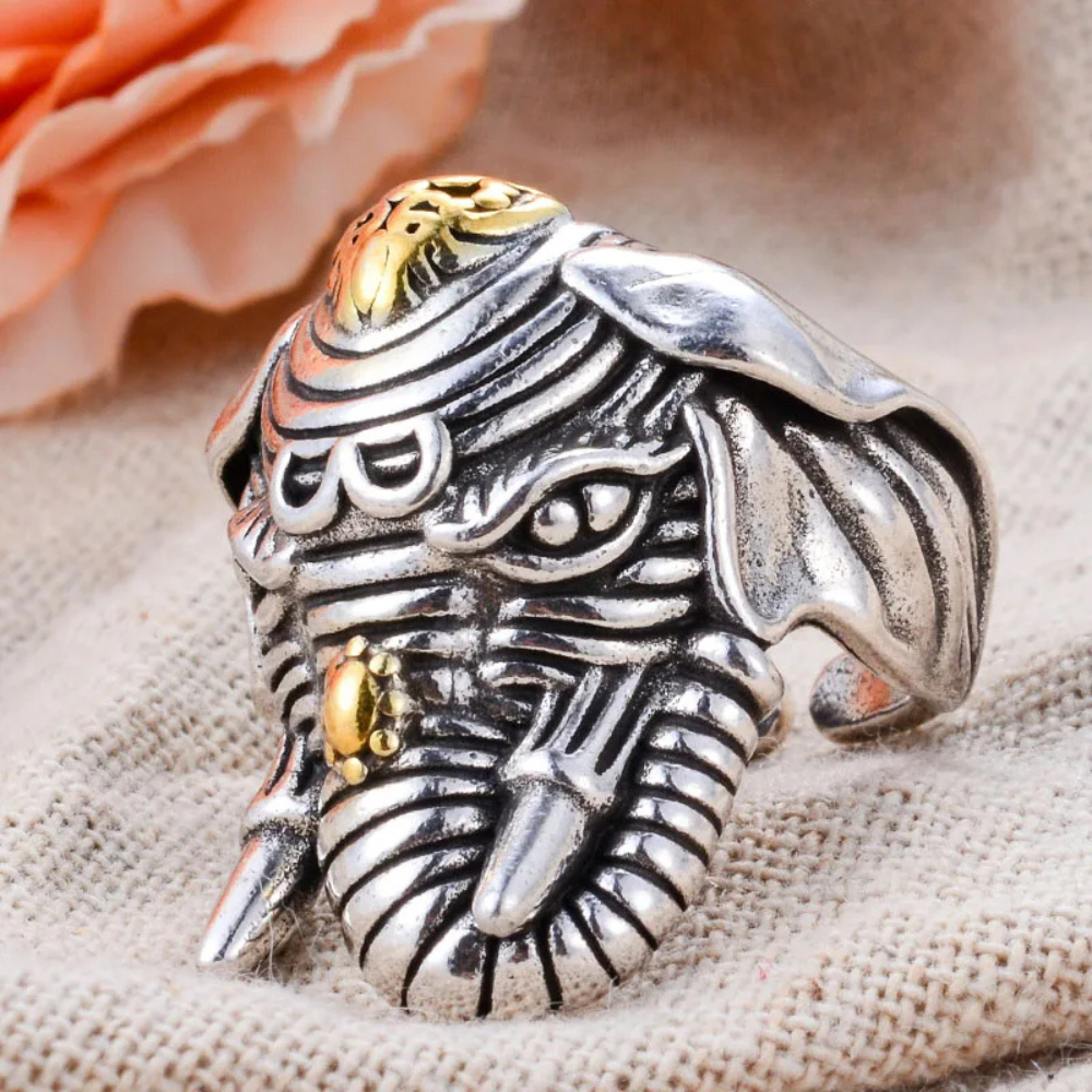 Bague Tête Éléphant Thaï argent