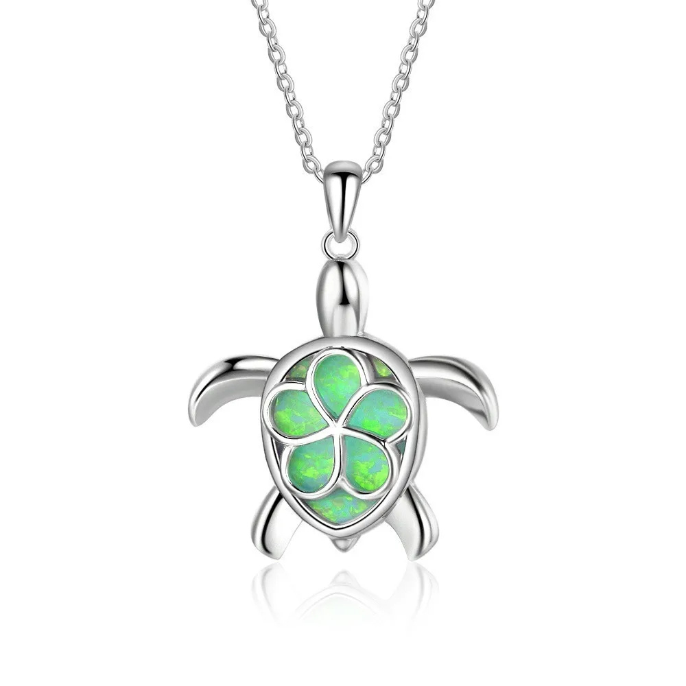 Collier Tortue Colorée verte