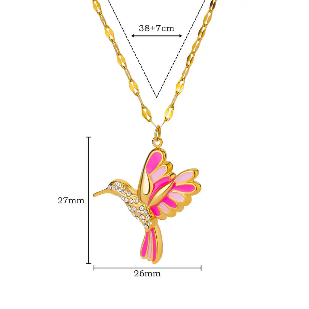 Collier pendentif Colibri or