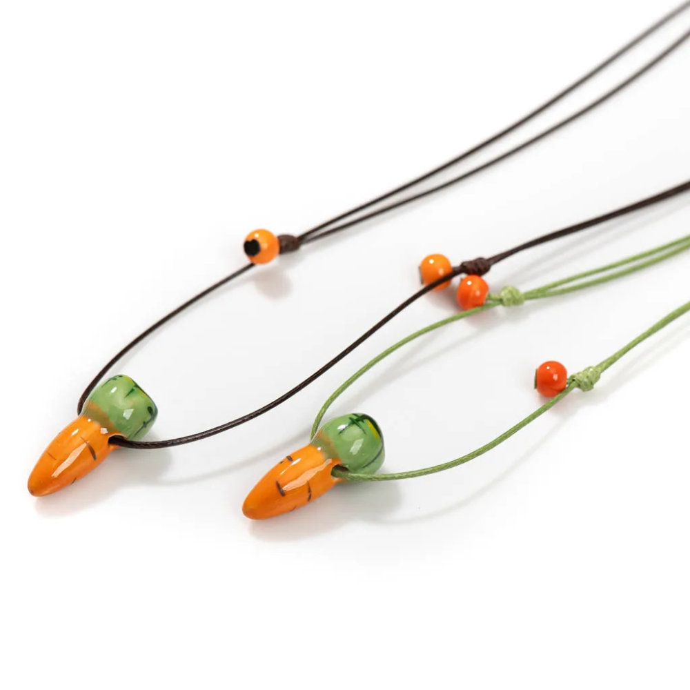 Collier Carotte Cordon orange