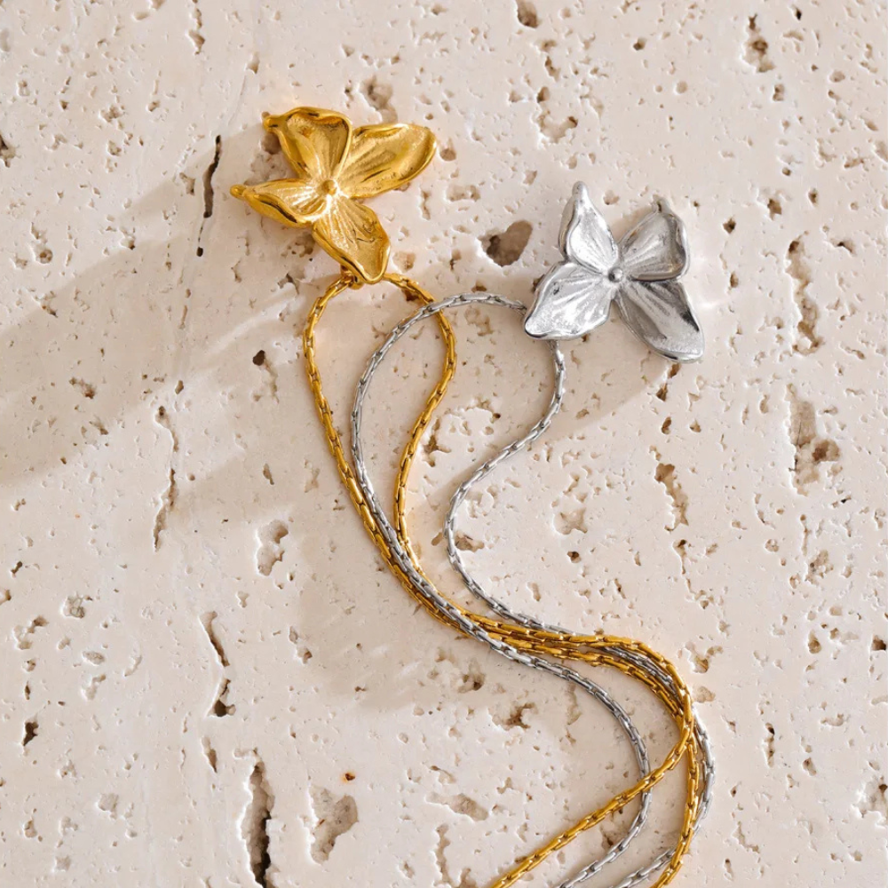 Collier pendentif Papillon doré