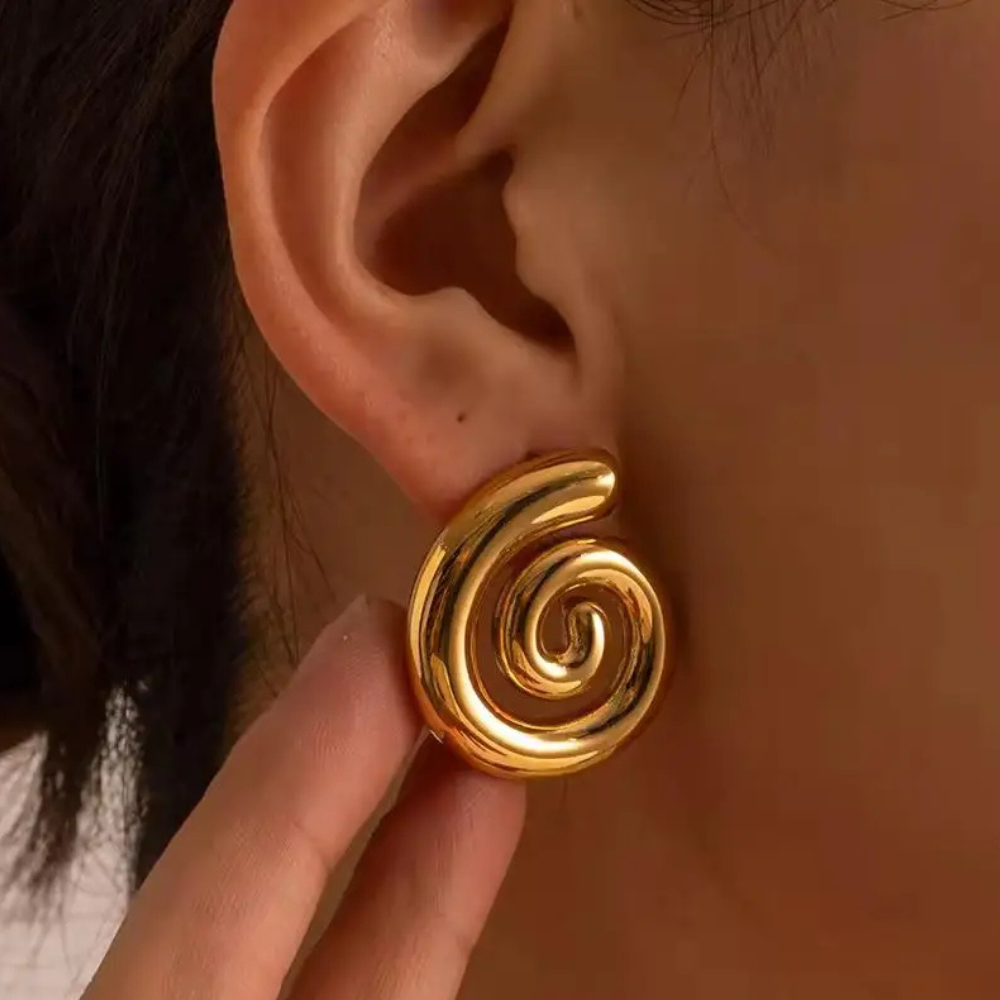 Boucles d'Oreilles Spirales or
