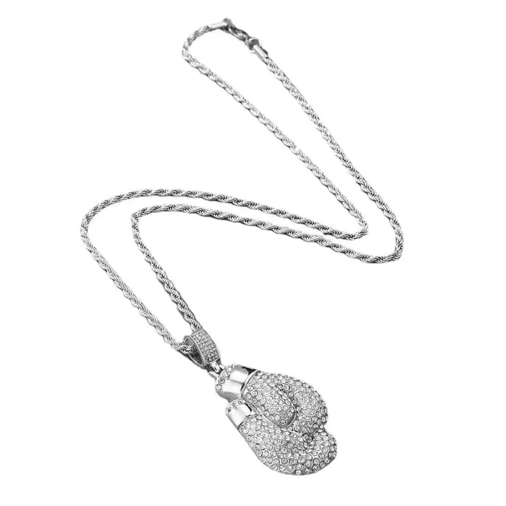 Collier Gants de Boxe Strass femme