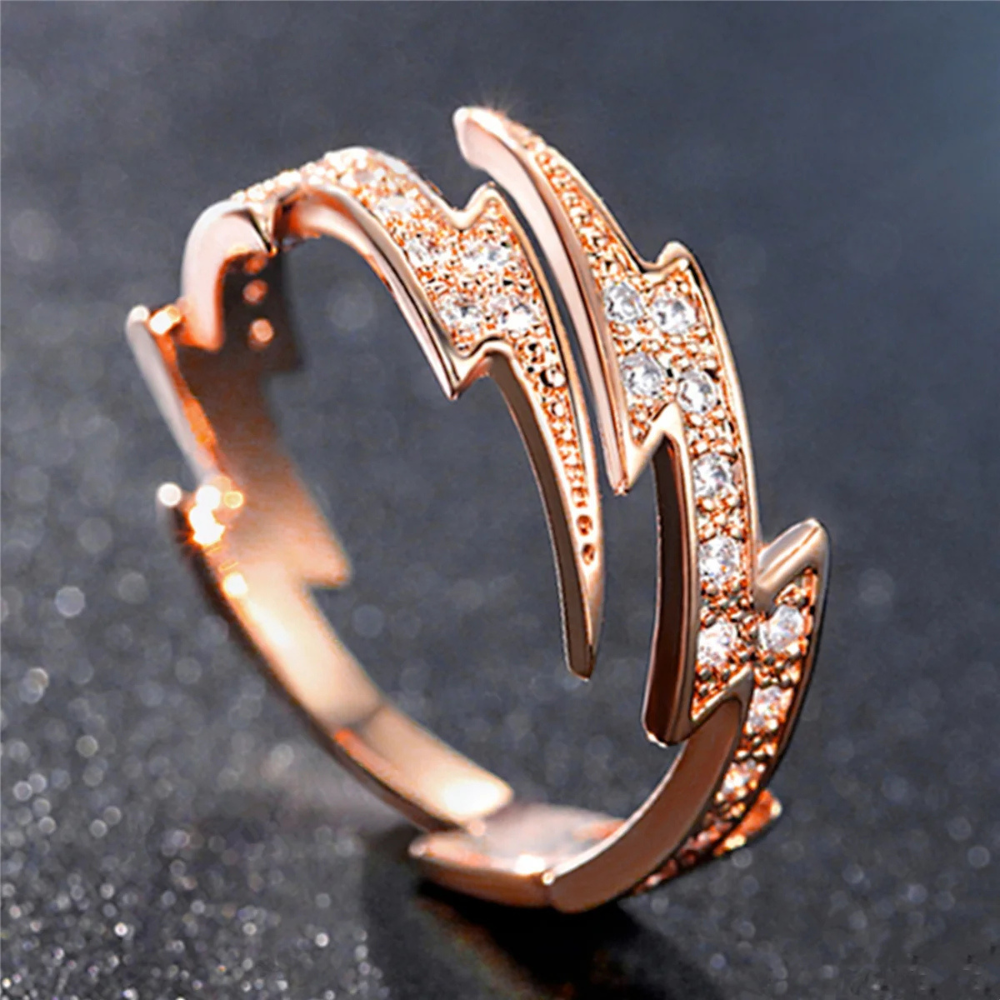 Bague Éclair Rose acier