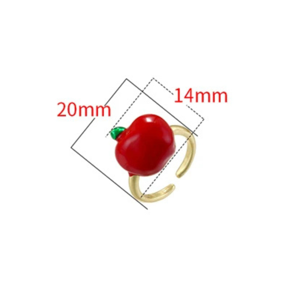Bague Pomme Rouge or