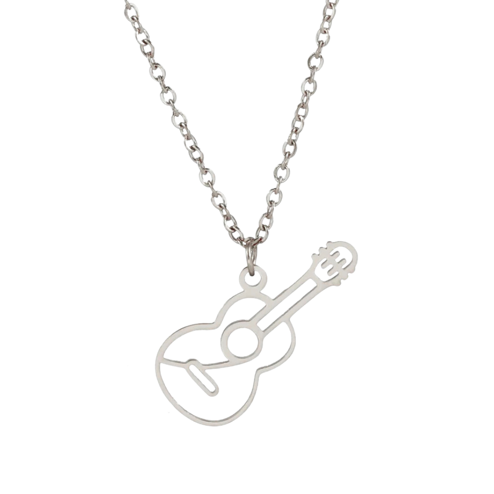 Collier Guitare Femme argent