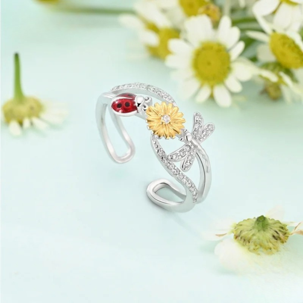 Bague Coccinelle Fleur femme